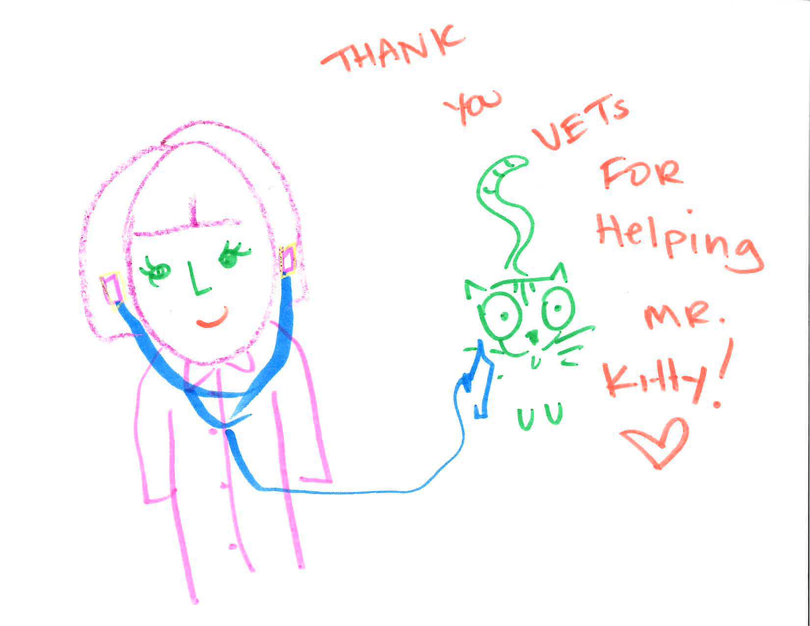 Thank you note from a vet